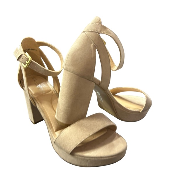 CL By CHINESE LAUNDRY womens tan neutral Go On Block Heels Dress Shoes size 9.5W - Picture 3 of 9